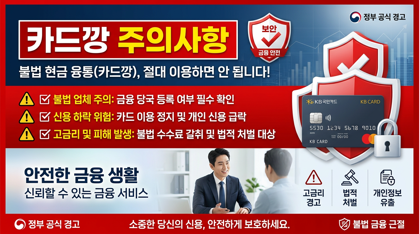 카드깡 이용 시 반드시 알아야 할 주의사항 - 키움론카드