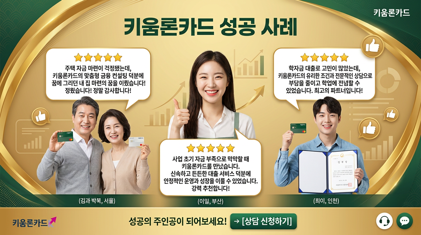카드깡 성공 사례 - 키움론카드 고객 후기